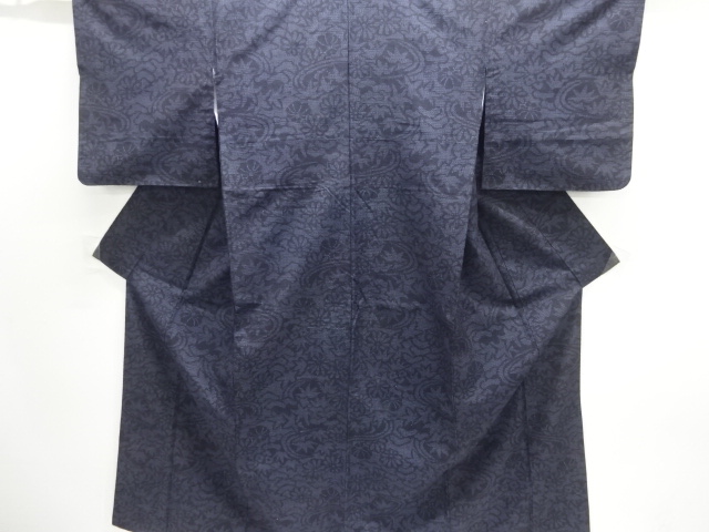 JAPANESE KIMONO / ANTIQUE KIMONO / SILK / YUKI TSUMUGI / WOVEN PINE